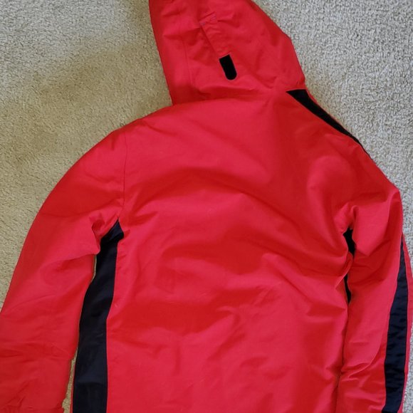 Lands End boys squall fleece lined winter jacket size L 14-16 Red/Black - Picture 6 of 6